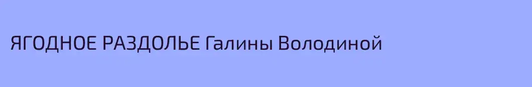ЯГОДНОЕ РАЗДОЛЬЕ Галины Володиной